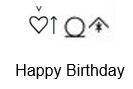Happy Birthday written as Bliss symbols